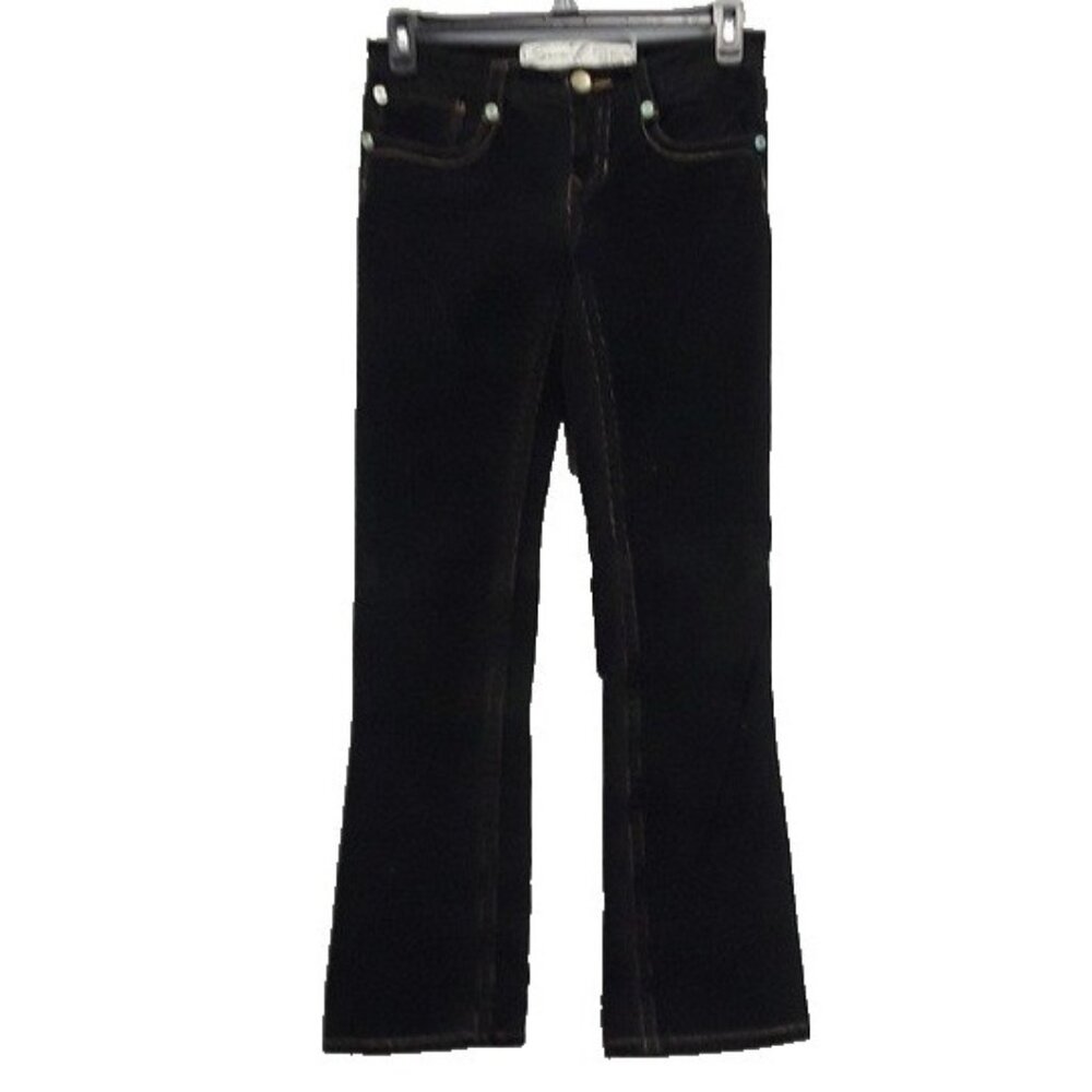 Vintage‎ Y2K SEVEN7 Womens Boot cut Jeans Size 27 Black Corduroy Low Rise BOHO
